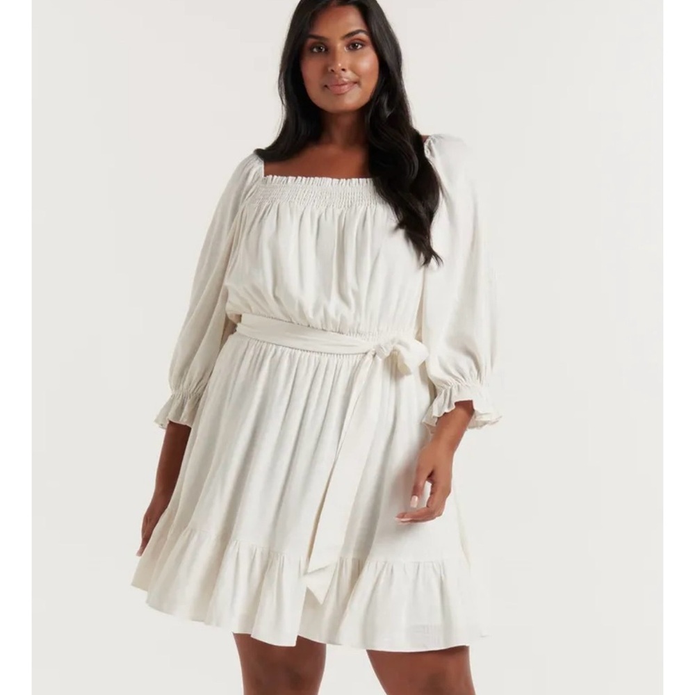 Ever New Josie Puff Sleeve Mini Dress Size 14